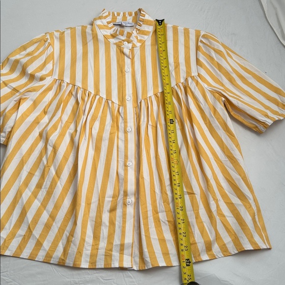Taylor Tillman Clara Sun Stripe yellow and white stripe blouse - Picture 6 of 10